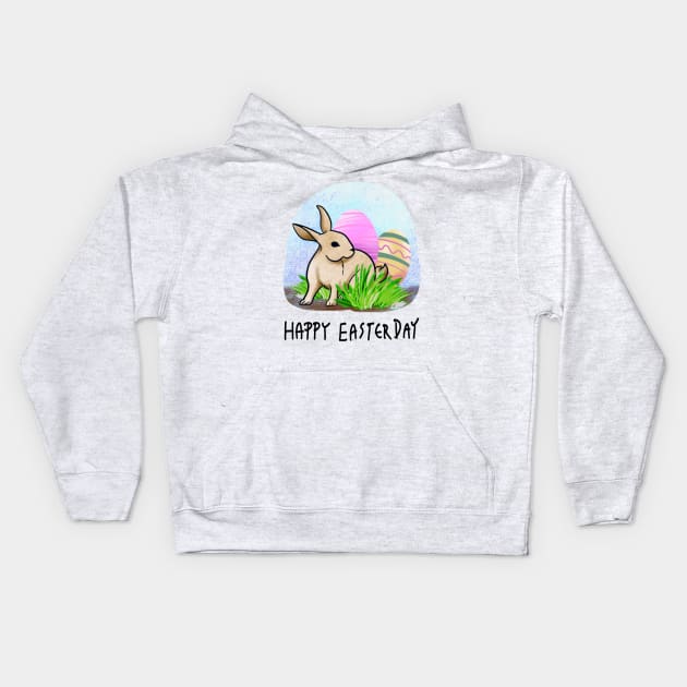 HAPPY Easter Day Kids Hoodie by Sabai Art